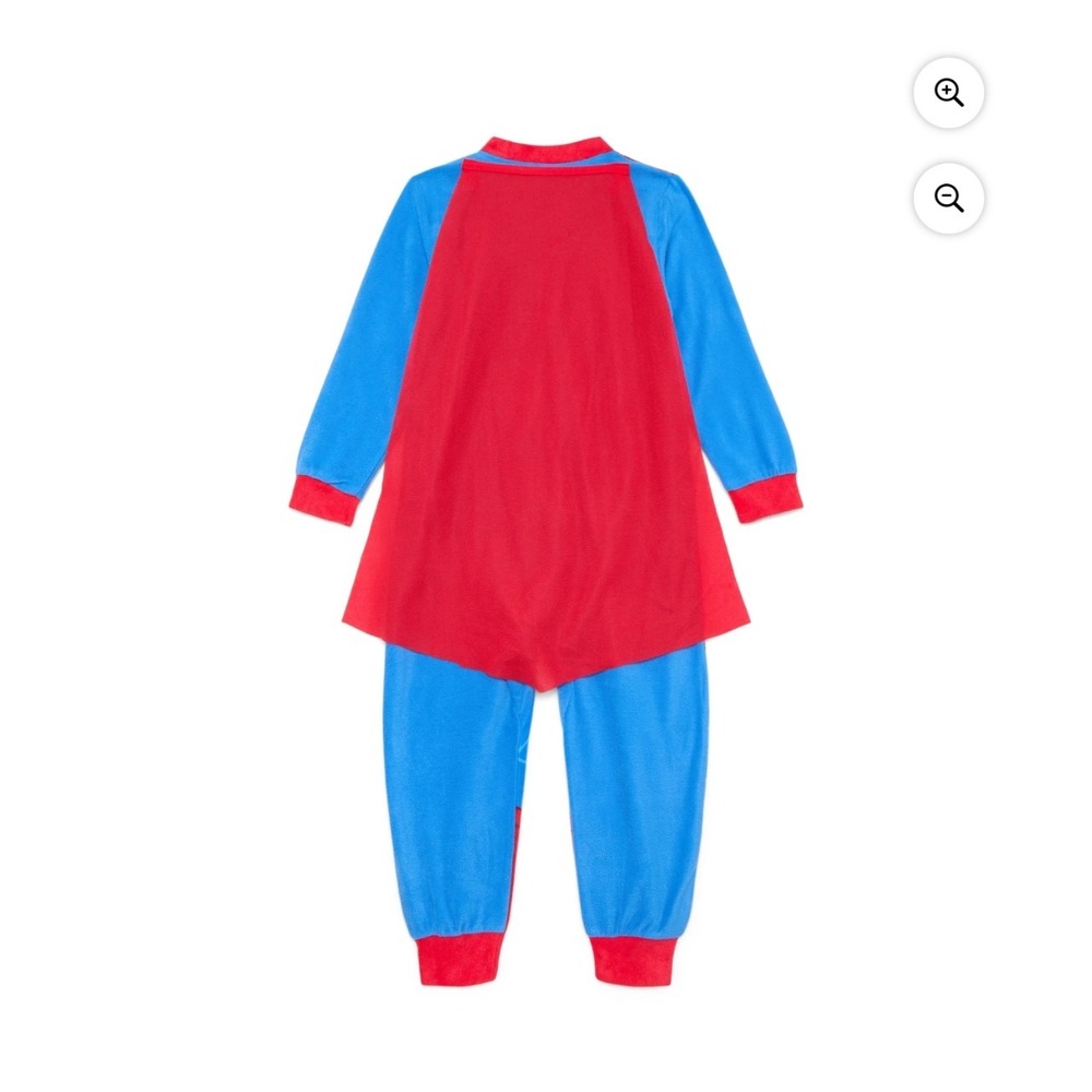 Superman Fleece Pajamas Boys L 10-12 Costume One Piece Flame Resistant NWT - Picture 4 of 10